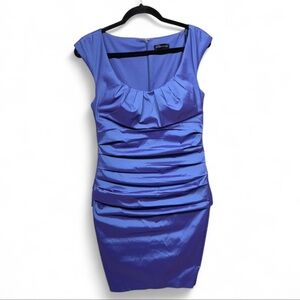 Signature by Sangria Purple Ruched Bodycon Cocktail Mini Dress